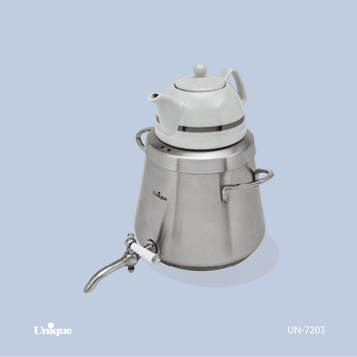 کتری قوری 4 لیتر استیل شیردار یونیک کد UN-7203 — تصویر ۳