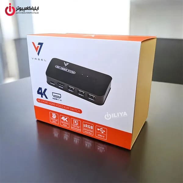 کی وی ام سوئیچ 2 پورت HDMI واصل مدل VASEL VSL-HK201 — تصویر ۵