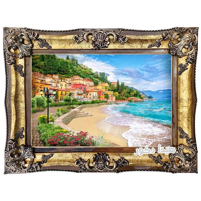 تابلوفرش ماشینی منظره روستای ساحلی – 5440
