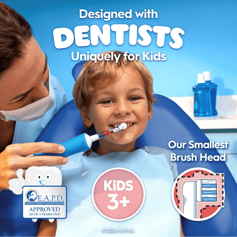 مسواک برقی کودک اورال-بی مدل PRO KIDS طرح اسپایدرمن Oral-B PRO KIDS Spider-Man (به همراه سری اضافی) — تصویر ۴