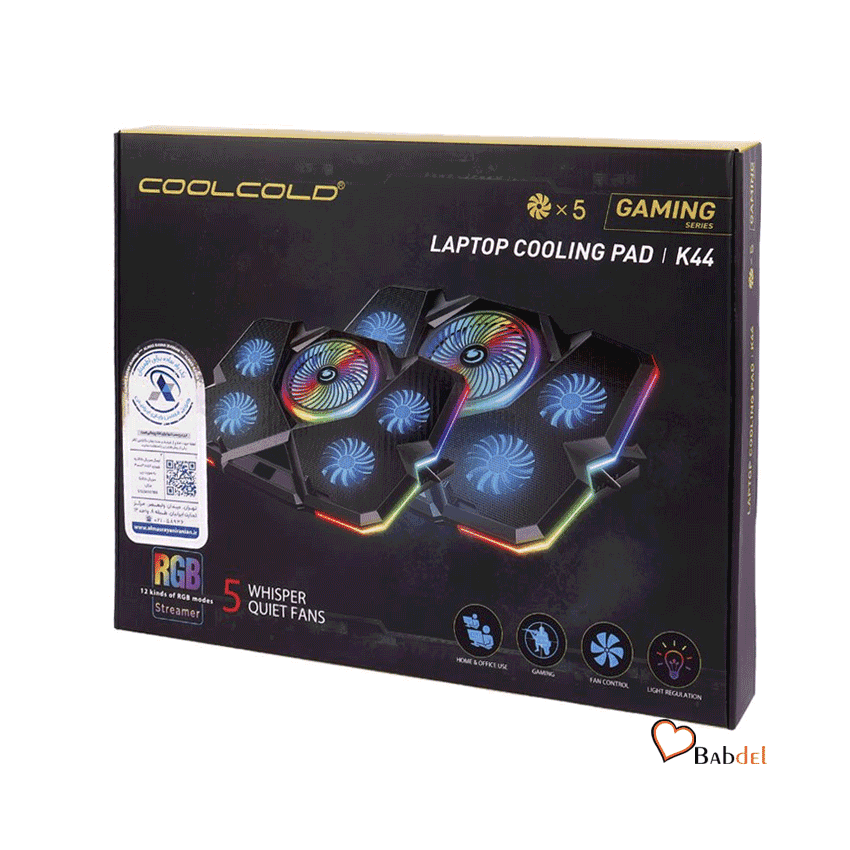 پایه خنک کننده لپ تاپ کول کلد COOLCOLD COOLING PAD K44 GAMING — تصویر ۴