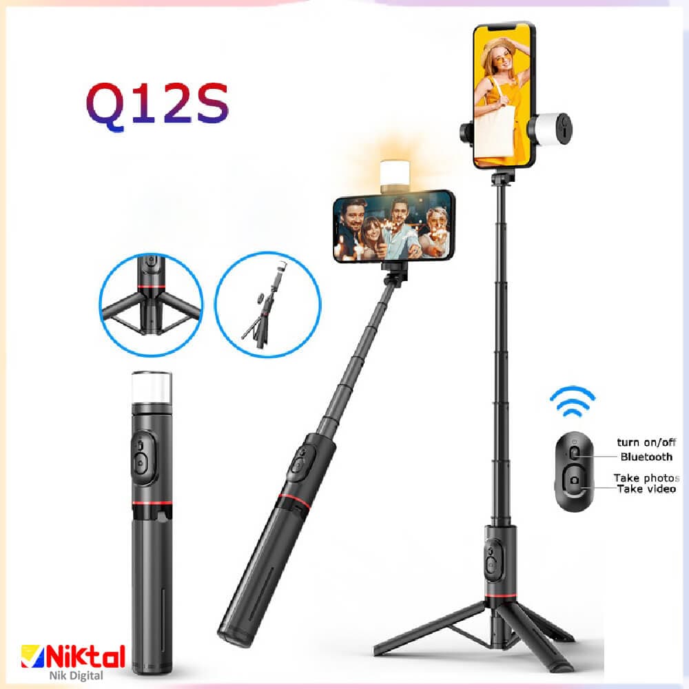 مونوپاد سلفی سه پایه دار Q12s — تصویر ۱۰