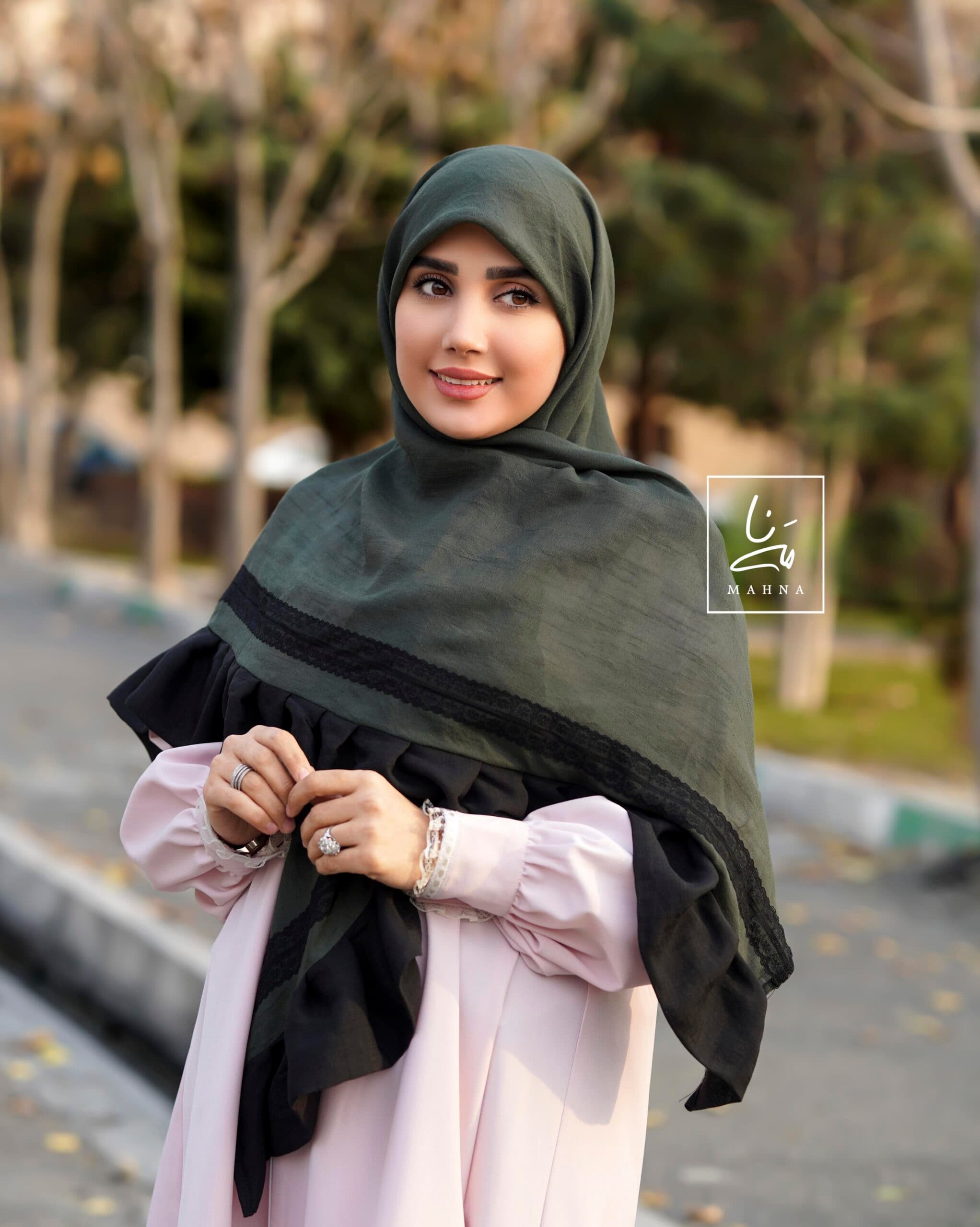 روسری چیندار دو رنگ مدل کمند