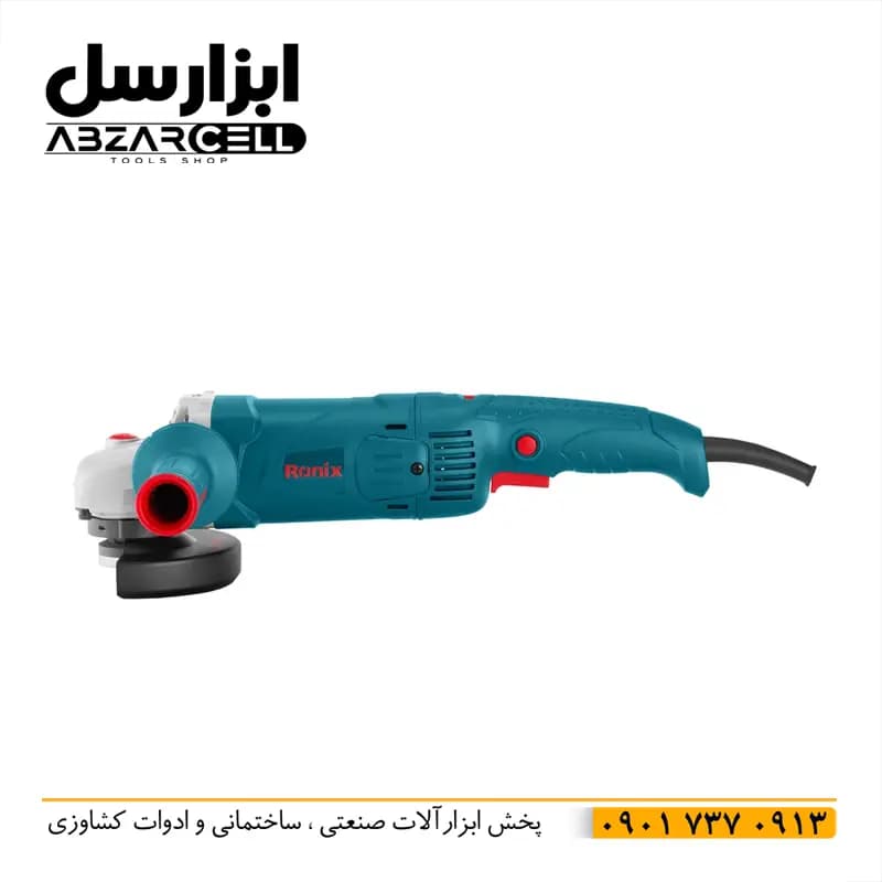 مینی فرز دسته بلند 125 میلی متری رونیکس 3165| ضمانت 12 ماهه| دیمر کنترل سرعت| اصل| 1500 وات قدرت — تصویر ۹