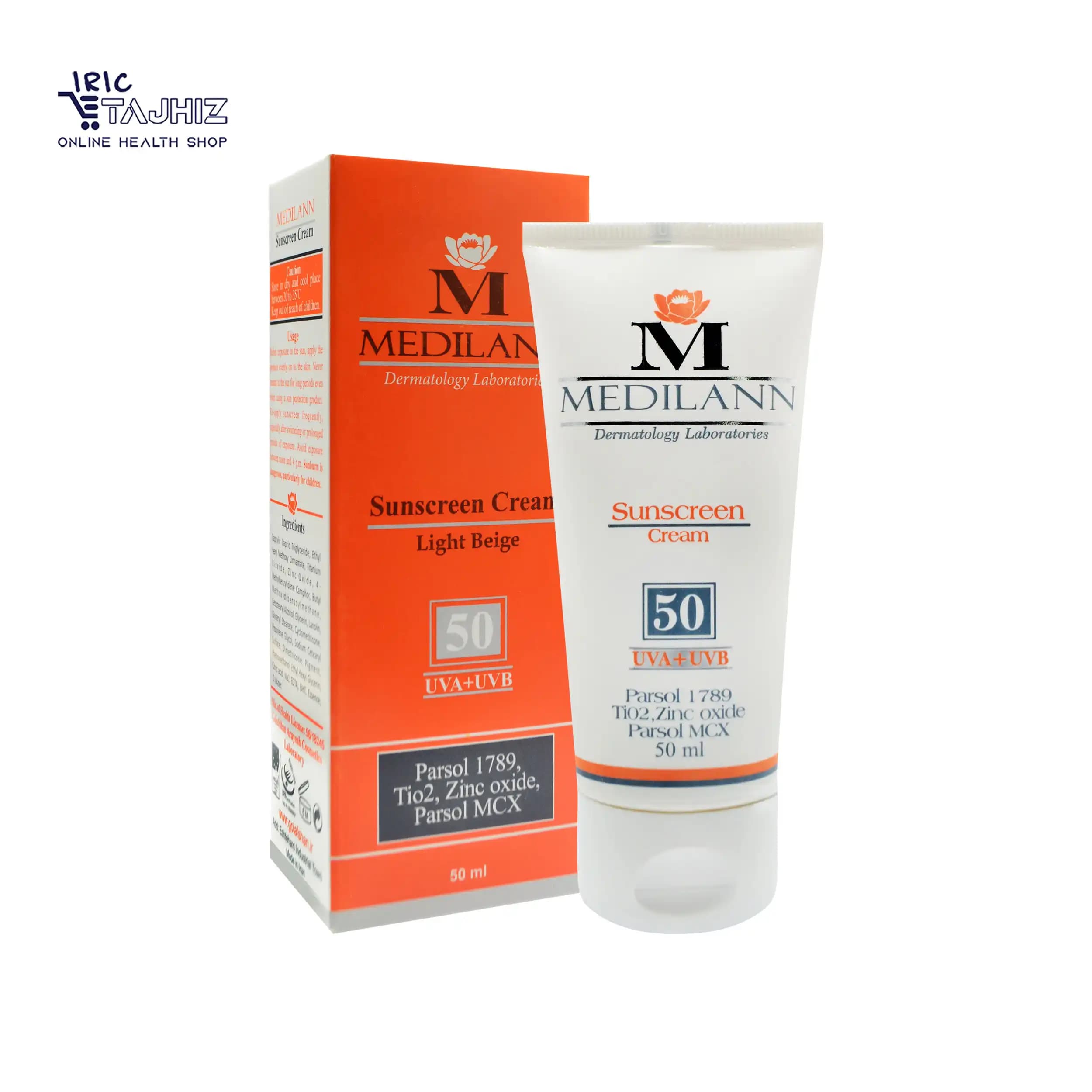 کرم ضد آفتاب رنگی SPF50 پوست معمولی و خشک مدیلن — تصویر ۲
