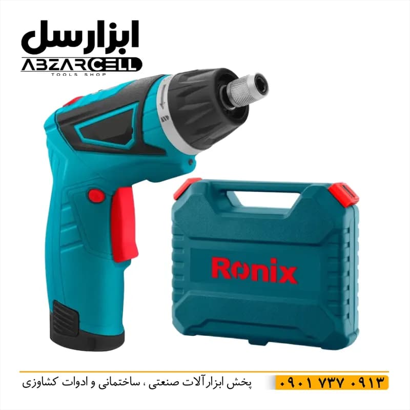 کیت پیچ گوشتی شارژی تک باتری رونیکس مدل 8572| قدرت باتری 10.8 وات| ضمانت 12 ماه| لوازم کامل