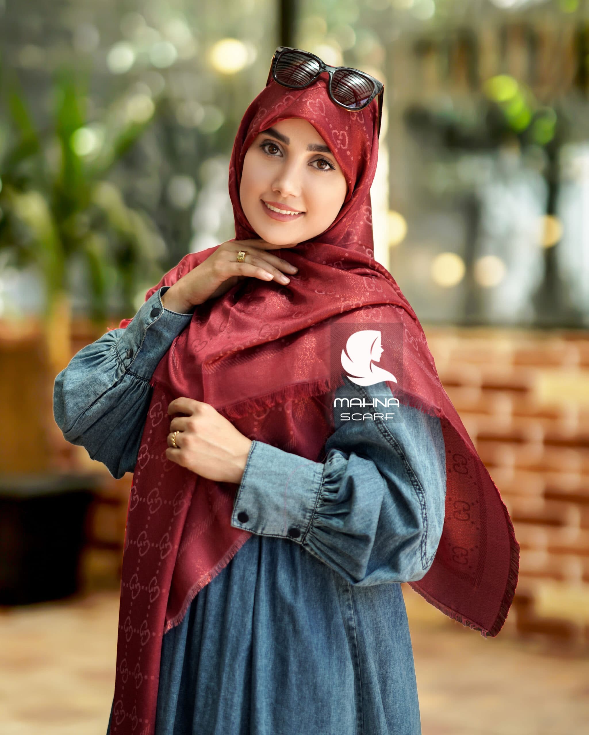 روسری نخ ابریشم لمه دار گوچی