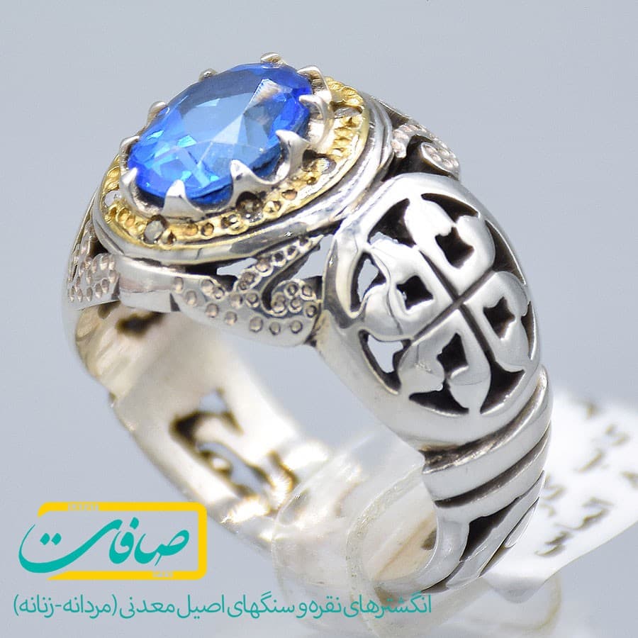 انگشتر توپاز سوئیسی مردانه «کد 2855»