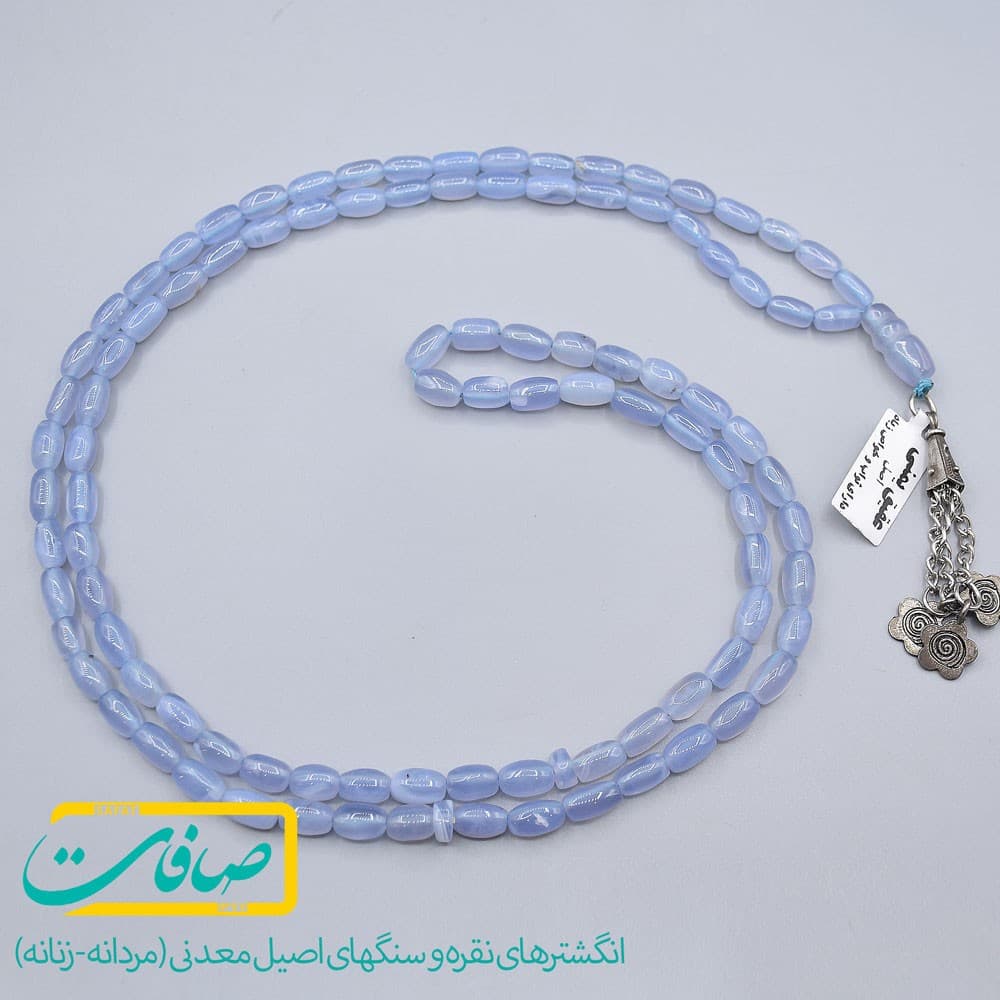 تسبیح عقیق کبود یمنی 100 دانه کد 2516 — تصویر ۴