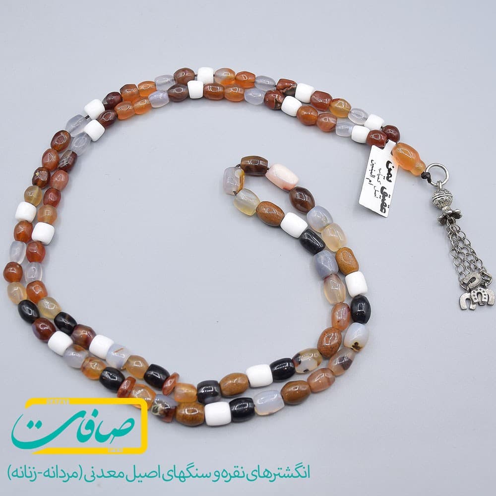 تسبیح عقیق چند رنگ یمنی 100 دانه کد 2519