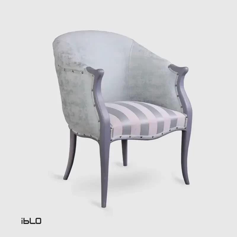 مبل یک‌نفره نئوکلاسیک لنا (طوسی روشن)