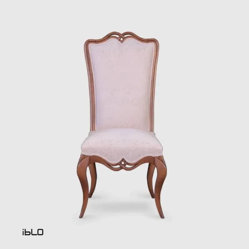 صندلی کلاسیک چوبی لیونا (کرم) — تصویر ۲