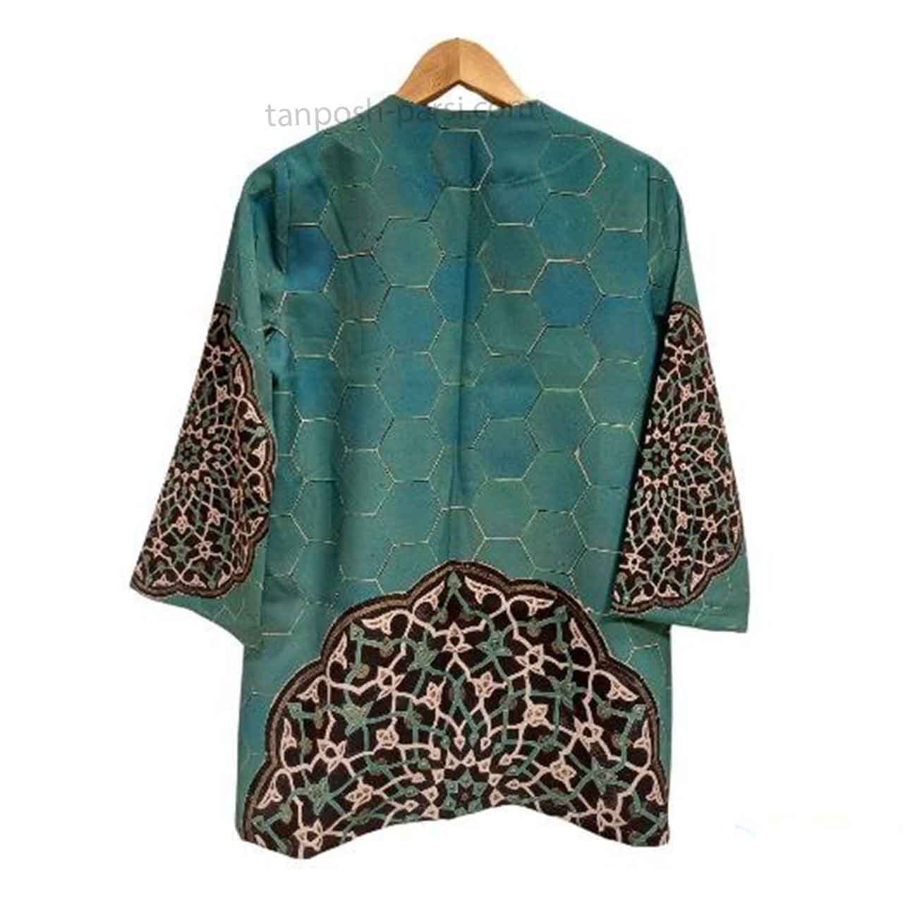 مانتو کتی طرح کاشی فیروزه یزد — تصویر ۴