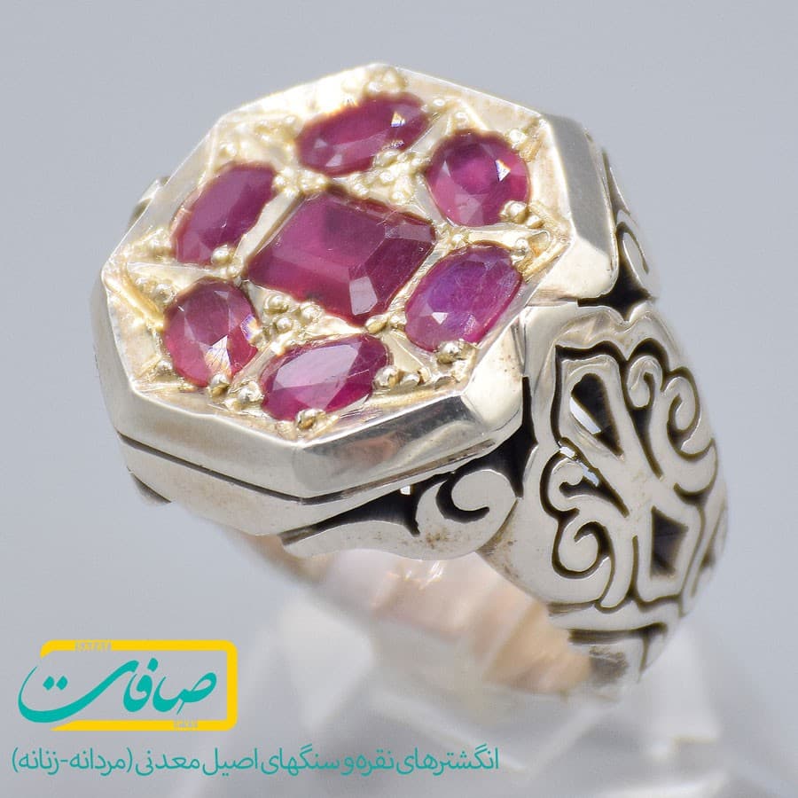 انگشتر یاقوت قرمز مردانه «کد 2440» — تصویر ۶