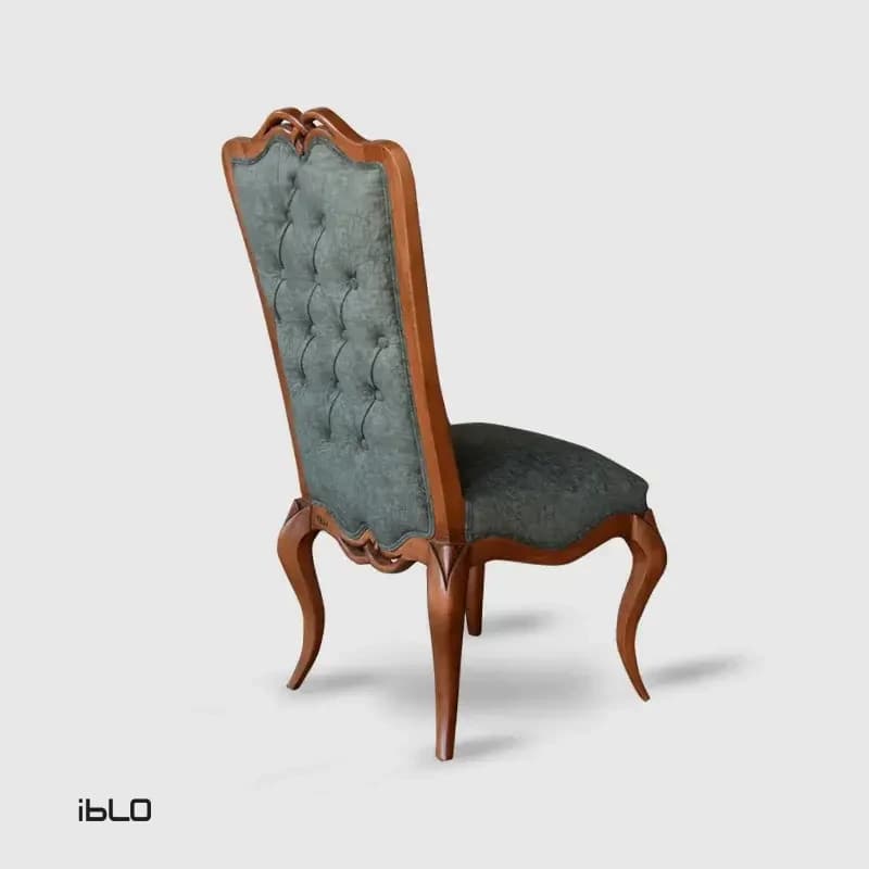 صندلی کلاسیک چوبی لیونا (سبز زیتونی) — تصویر ۳