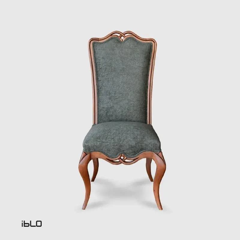 صندلی کلاسیک چوبی لیونا (سبز زیتونی) — تصویر ۲
