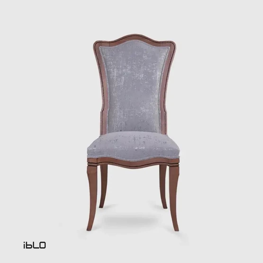 صندلی نئوکلاسیک چوبی لاوین (طوسی روشن) — تصویر ۲