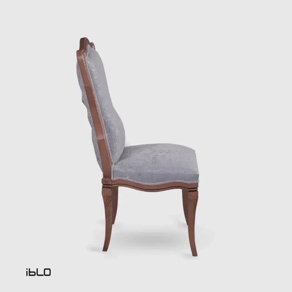 صندلی نئوکلاسیک چوبی لاوین (طوسی روشن) — تصویر ۳