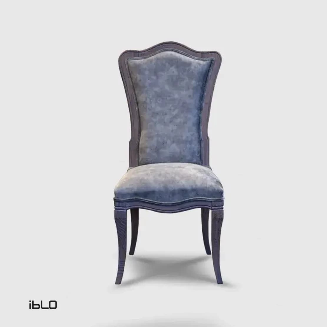 صندلی نئوکلاسیک چوبی لاوین (طوسی برفی) — تصویر ۲