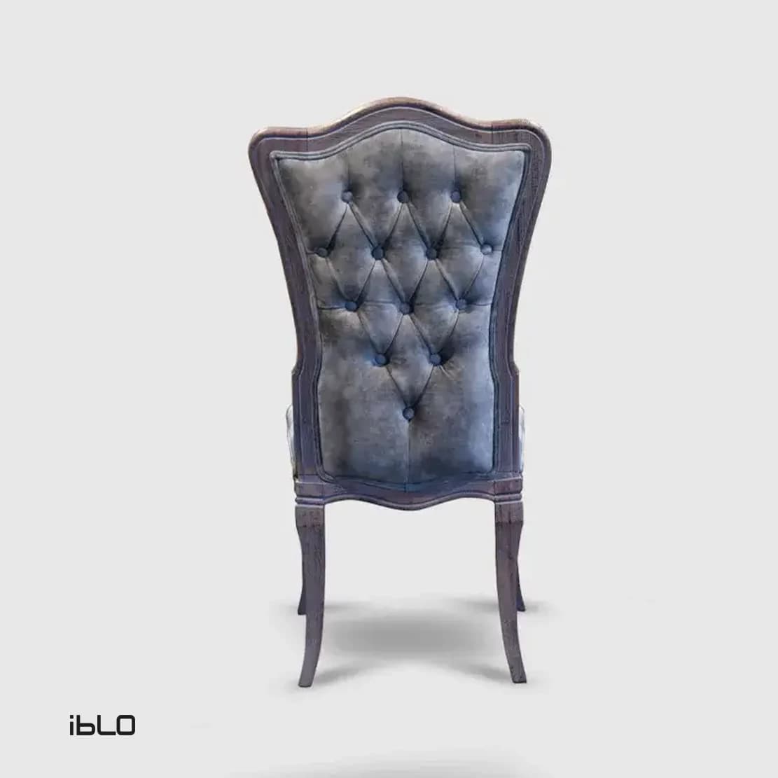 صندلی نئوکلاسیک چوبی لاوین (طوسی برفی) — تصویر ۴