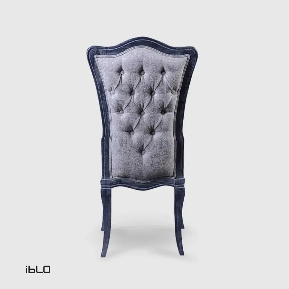 صندلی نئوکلاسیک چوبی لاوین (طوسی) — تصویر ۵