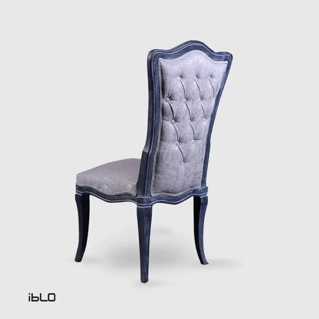 صندلی نئوکلاسیک چوبی لاوین (طوسی) — تصویر ۴