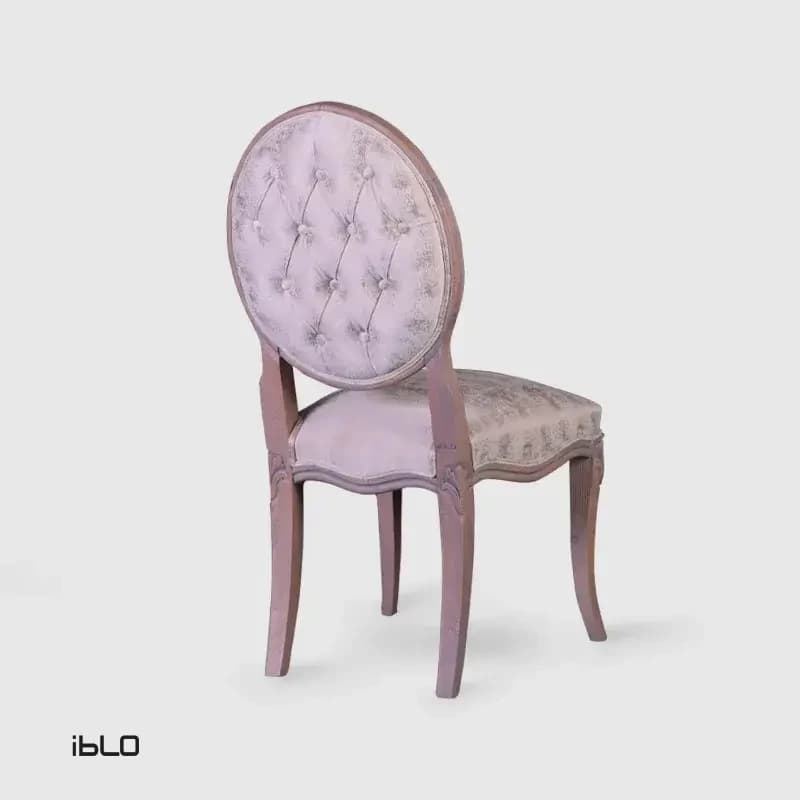 صندلی نئوکلاسیک چوبی لاپند (نخودی کرم) — تصویر ۴