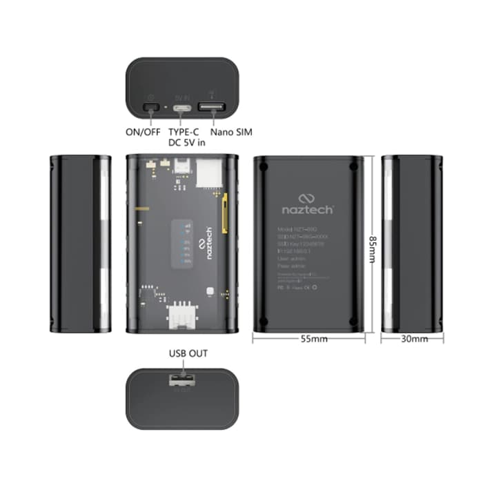 مودم 4G LTE دوباند قابل حمل نزتک مدل NAaztech NZT-99G DualBand — تصویر ۶