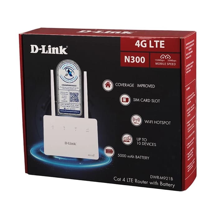مودم روتر 4G LTE بی سیم N300 دی لینک مدل DLINK DWR-M921B باطری دار — تصویر ۶