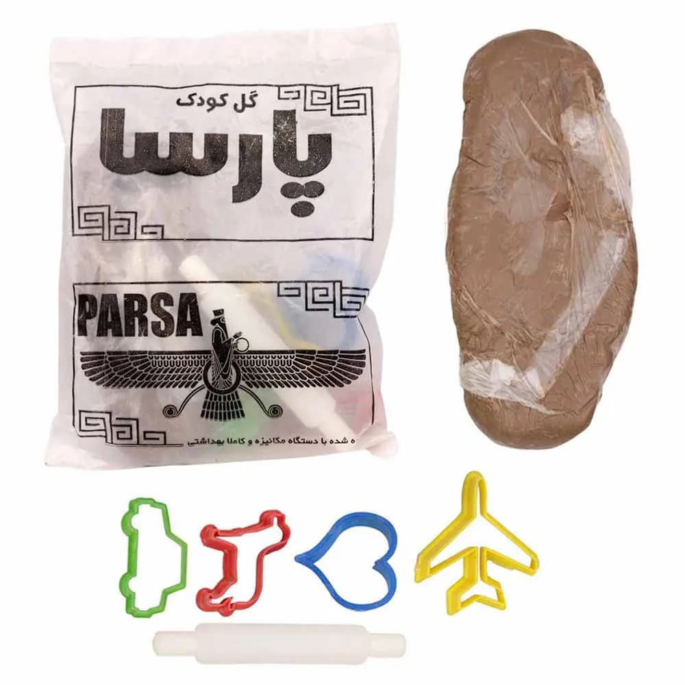 گل رس سفالگری بهداشتی 500 گرمی مدل ابزاردار همراه با وردنه