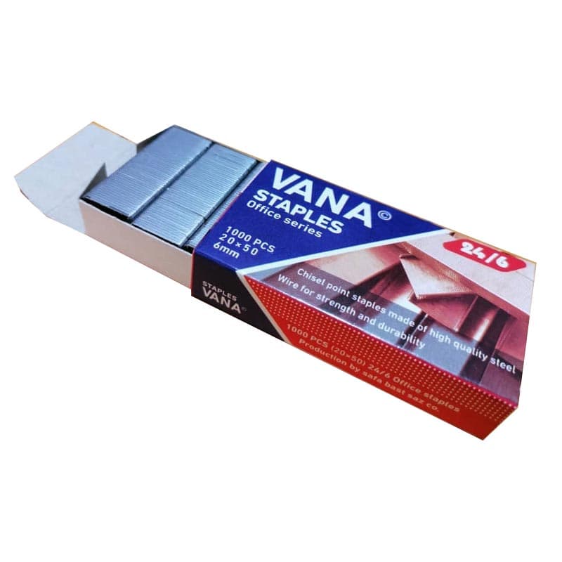 سوزن منگنه 24/6 نقره ای (استیل) وانا VANA بسته 10000 عددی — تصویر ۴