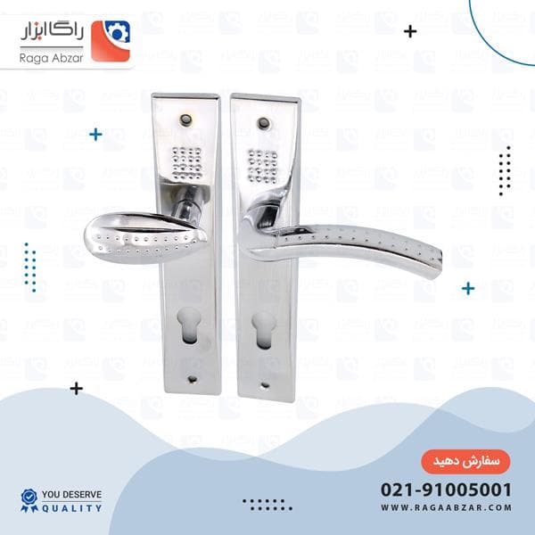 دستگیره خالدار اپارتمانی کروم حسام — تصویر ۳