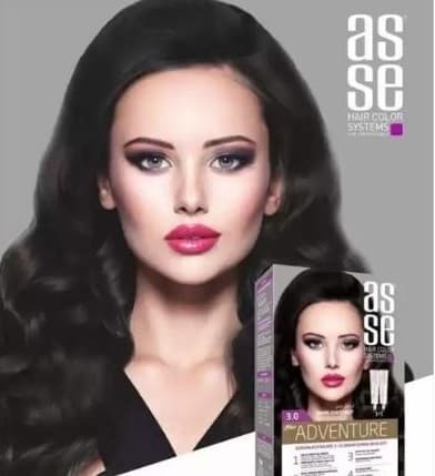 کیت رنگ مو بدون آمونیاک آسه asse دو تیوپه شماره 3.0 — تصویر ۲
