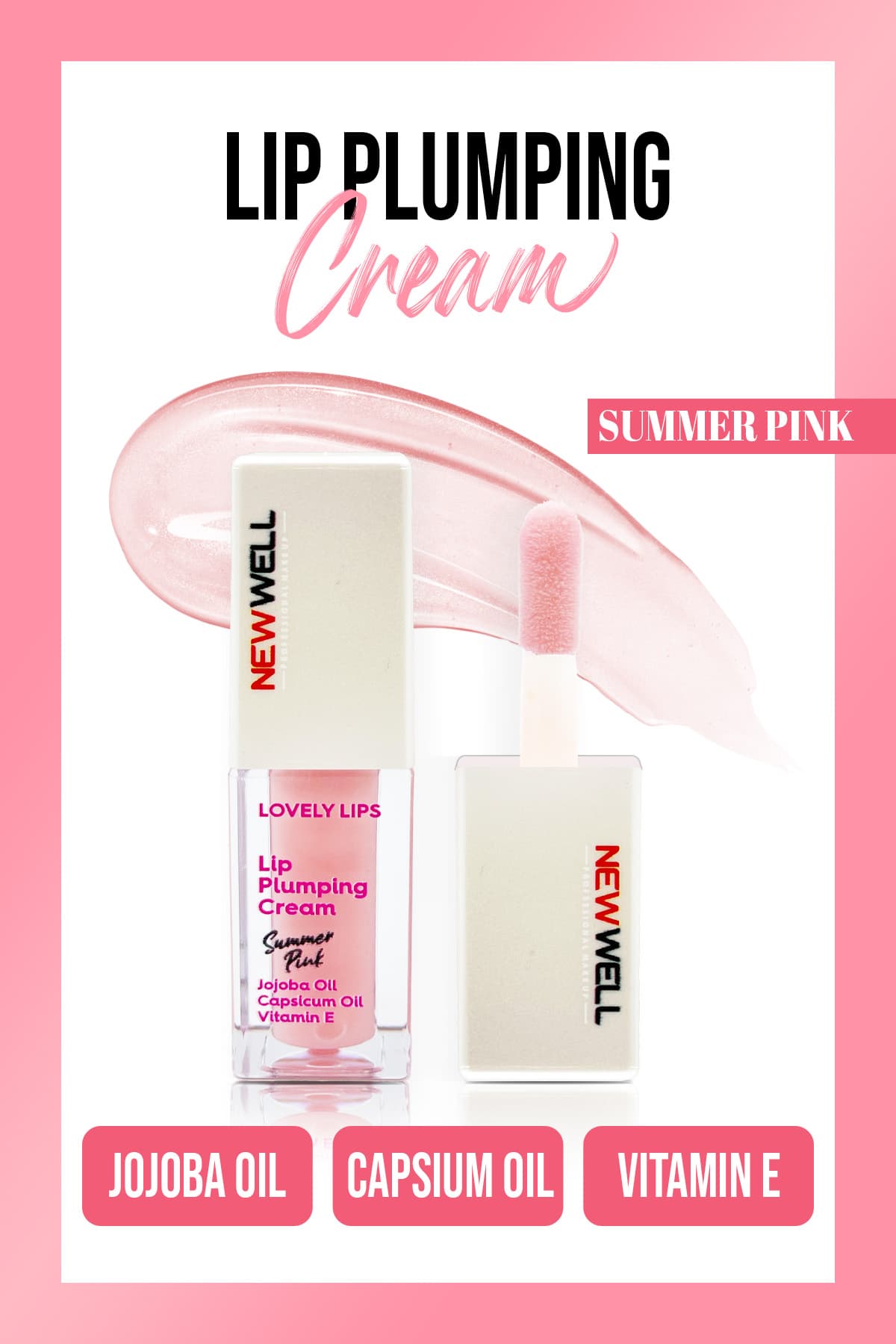 لیپ پلامپر نیوول Newwell رنگ Summer Pink — تصویر ۳