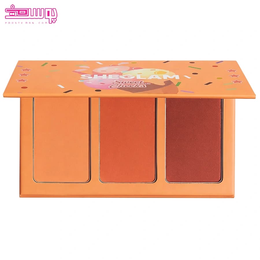 پالت رژ گونه پودری 3 رنگ شیگلم Sheglam مدل Sweet Cheeks رنگ Private Cabana — تصویر ۹