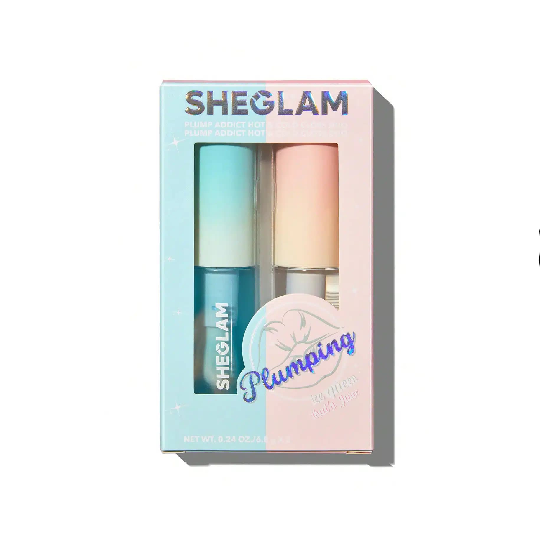 پک دو عددی لیپ گلس حجم دهنده شیگلم Sheglam مدل Plump Addict Hot and Cold lip Gloss Duo — تصویر ۷