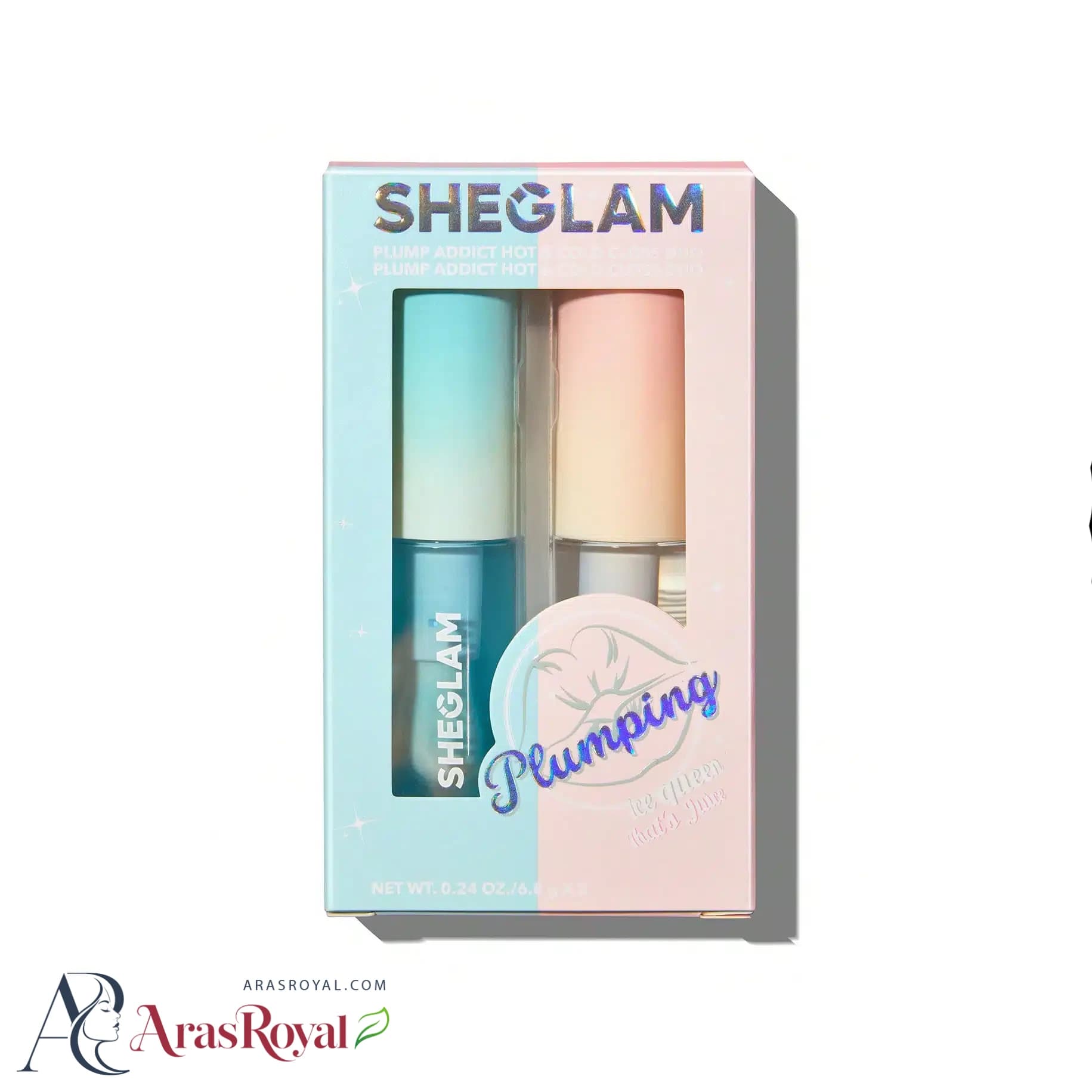 پک دو عددی لیپ گلس حجم دهنده شیگلم Sheglam مدل Plump Addict Hot and Cold lip Gloss Duo — تصویر ۵
