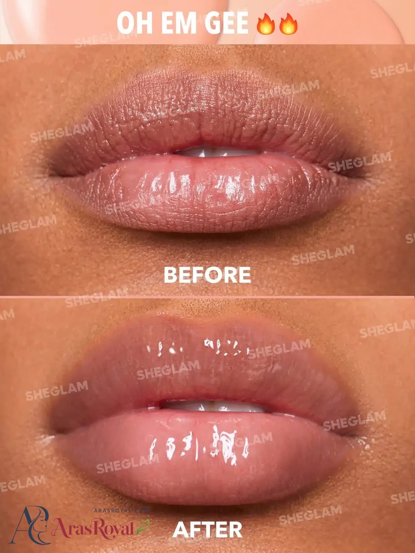 پک دو عددی لیپ گلس حجم دهنده شیگلم Sheglam مدل Plump Addict Hot and Cold lip Gloss Duo — تصویر ۶