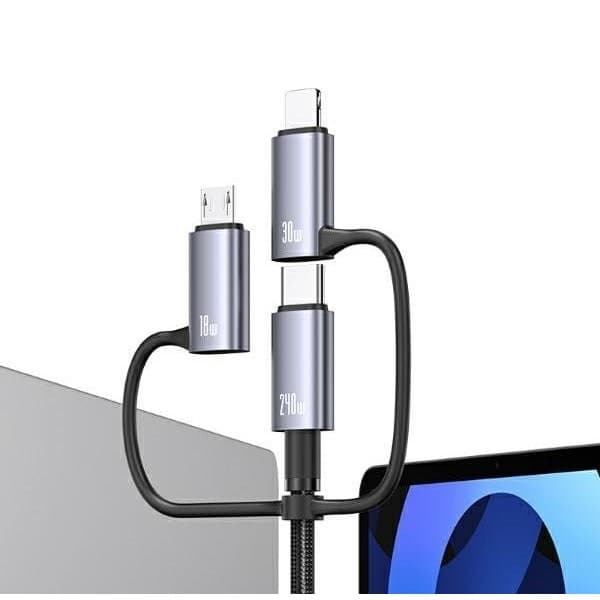 کابل تبدیل Usb/Usb-c به Microusb/لایتنینگ/Usb-c یوسمز مدل sj737 طول 1.2 متر — تصویر ۷