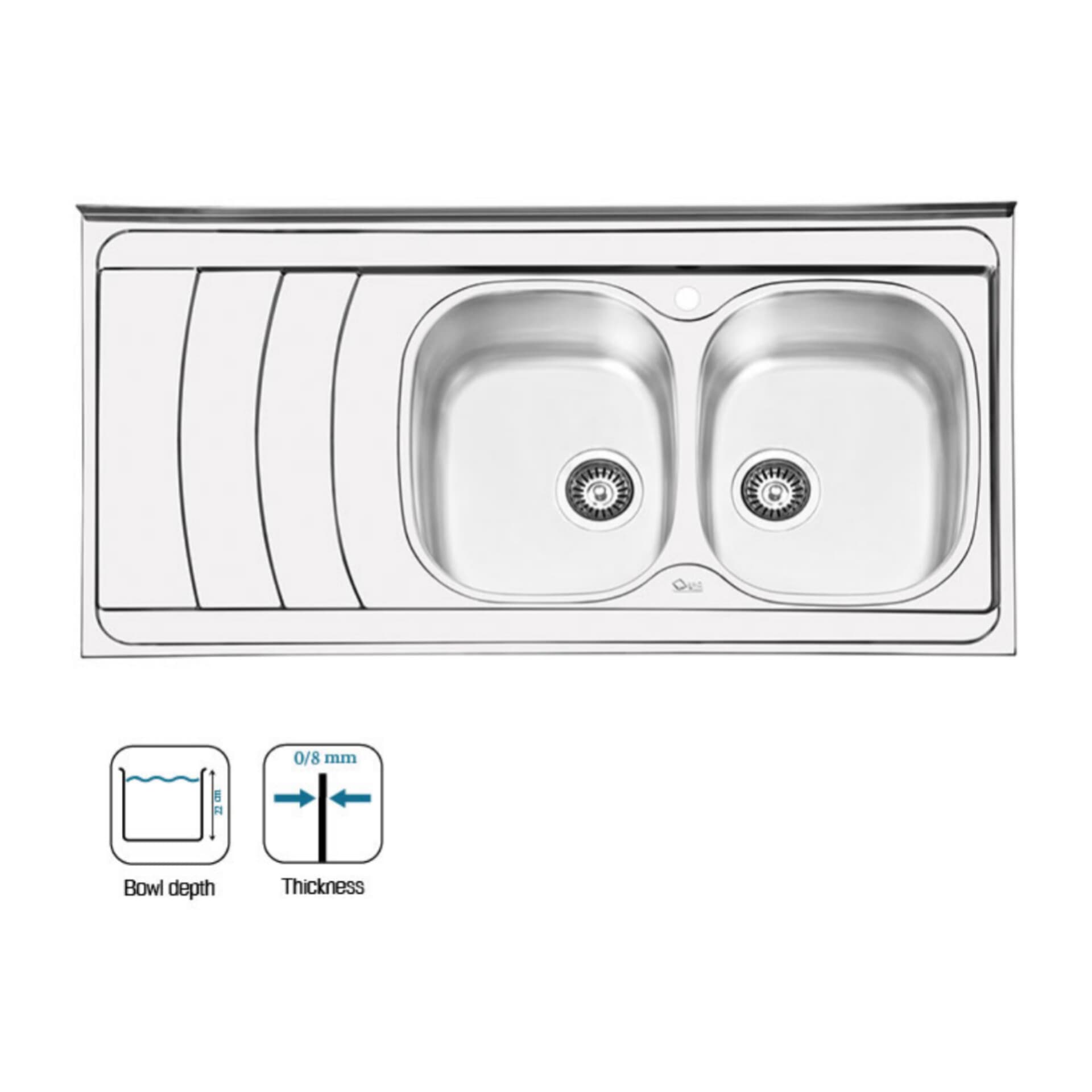 سینک ایلیا استیل 1044 روکار — تصویر ۲
