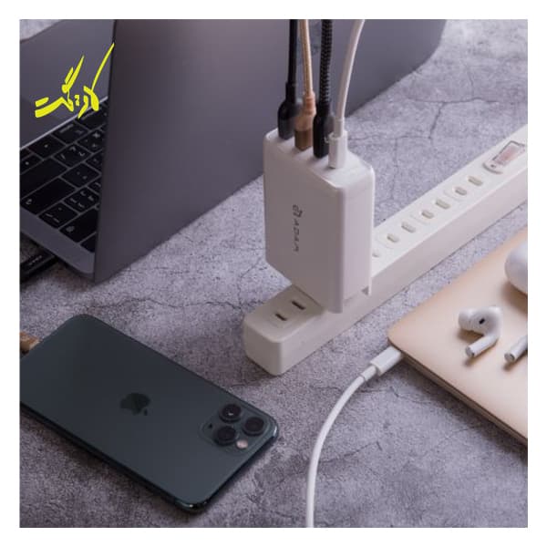 شارژر رومیزی 100 وات آدام المنتس Adam Elements OMNIA Pro به همراه کابل USB-C To USB-C — تصویر ۱۲