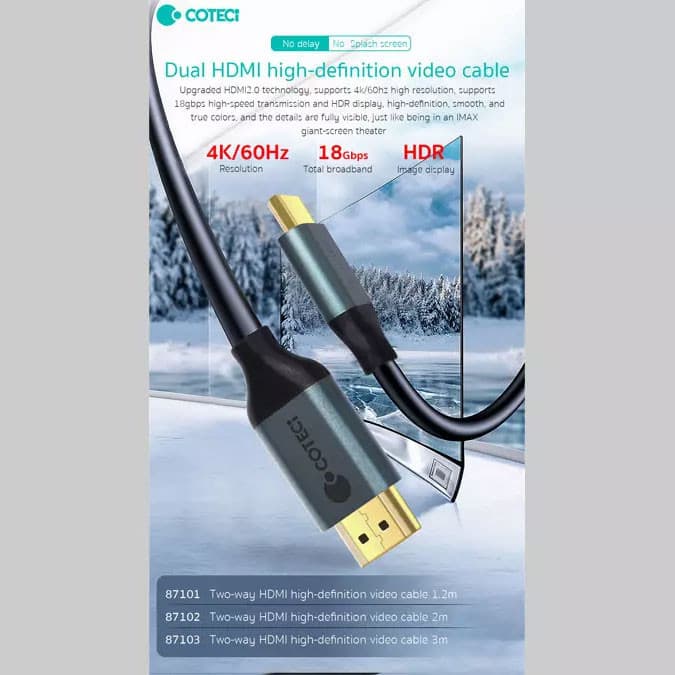 کابل HDMI کوتتسی مدل 87102 طول 2 متر — تصویر ۵