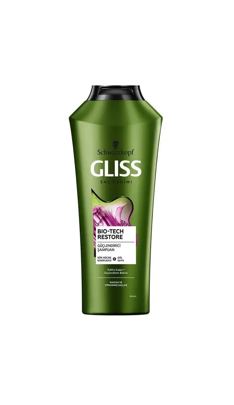 شامپو گلیس GLISS مدل BIO TECH RESTORE مناسب موهای حساس و آسیب دیده حجم 500 میل — تصویر ۲