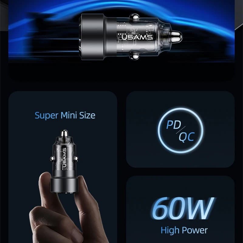 شارژر فندکی 60 وات یوسمز مدل US-CC208 C39 — تصویر ۷