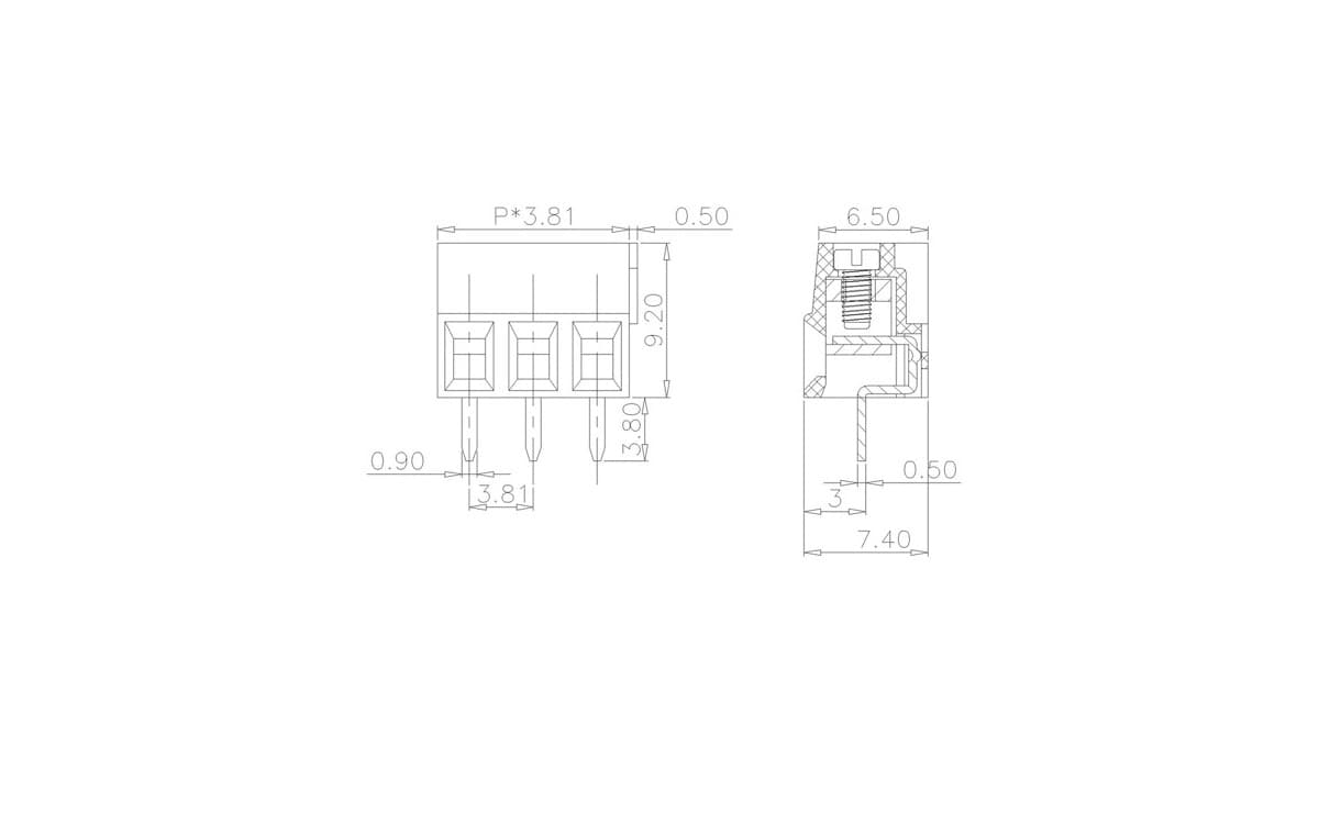ترمینال پیچی مدل KF302-3pin بسته 5 تایی — تصویر ۲