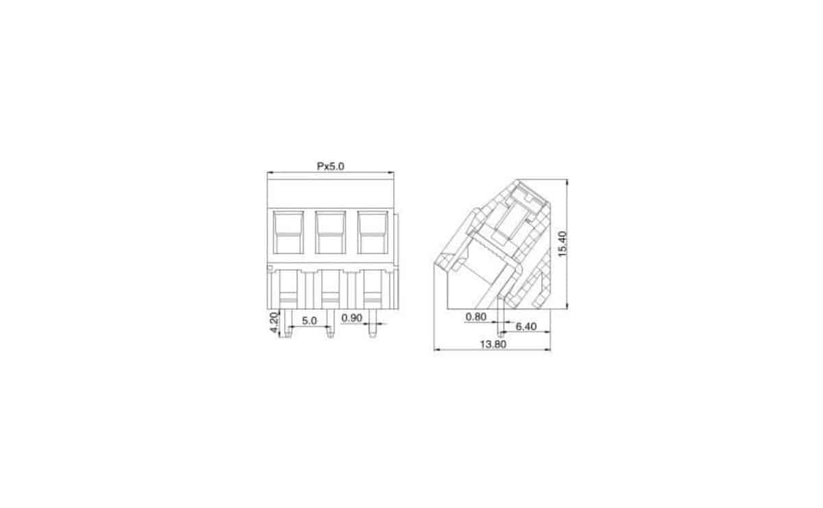 ترمینال پیچی مدل KF103-3pin بسته 5 تایی — تصویر ۲