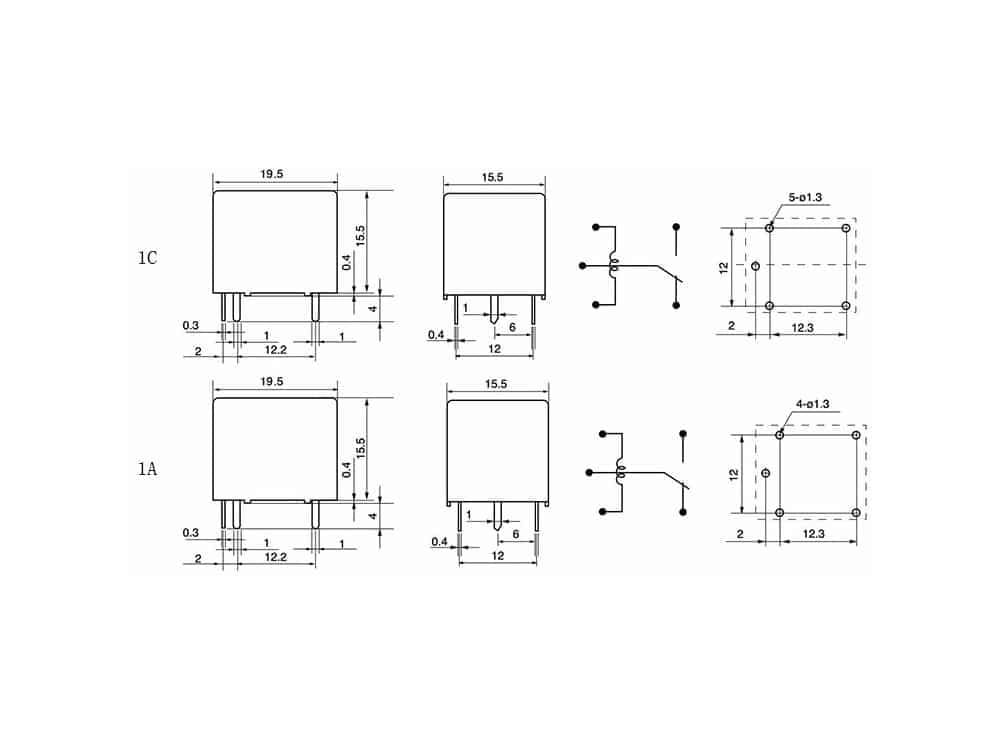 رله 12V تک کنتاکت 10A میلون مارک QIANJI کد JQC-3F(T73)-12VDC — تصویر ۲