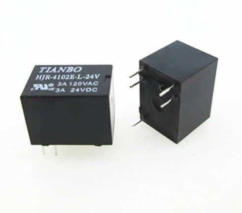 رله 12V-3A تک کنتاکت بوبین کنار 5 پین مارک TIANBO کد HJR-4102E-L-12V