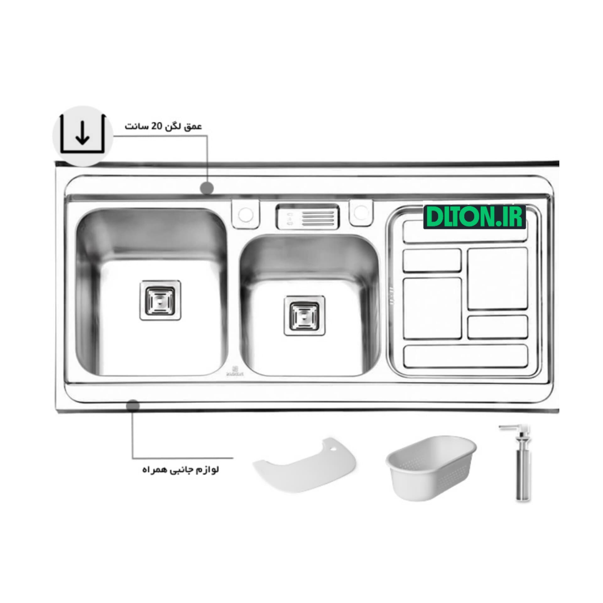 سینک فانتزی روکار پرنیان استیل مدل PS 1111 — تصویر ۲