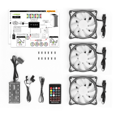 فن کیس HURACAN FAN GFK120M-ARGB گرین ا GREEN HURACAN FAN GFK120M-ARGB CASE FAN — تصویر ۲